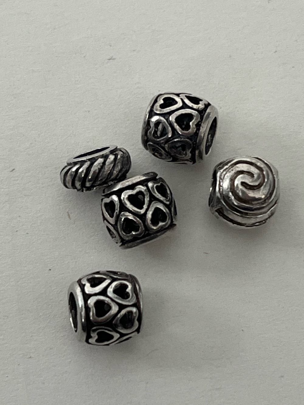 Lot of 5 Sterling Silver IBB Spacer Beads